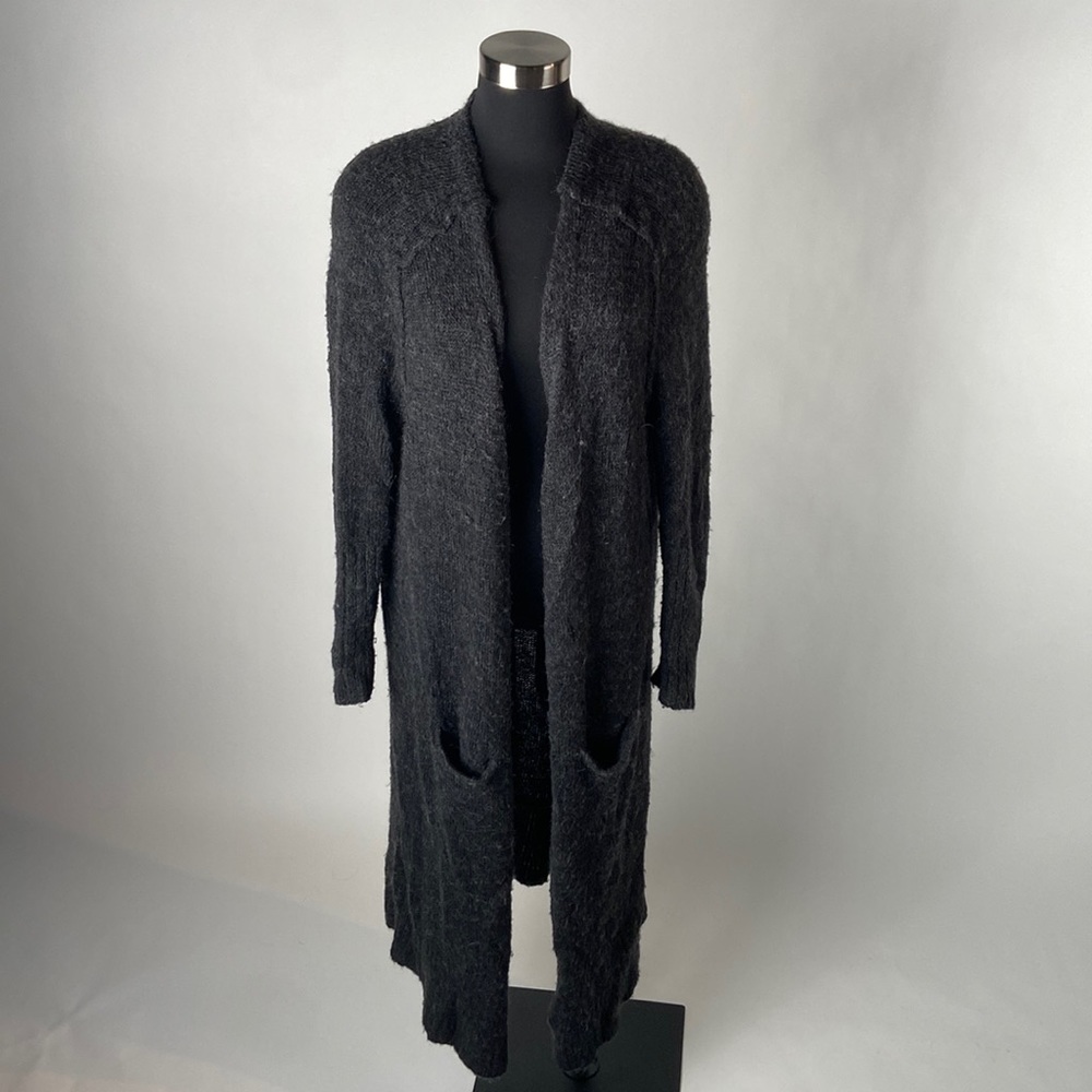 Free People - XS - Long floor length charcoal grey sweater with pockets